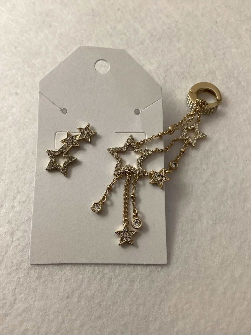Emily in Paris Gold-Tone 2-Pc. Set Pavé Star Stud Single Earring & Ear Climber
